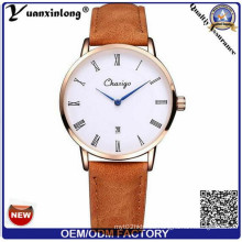 Yxl-507 New Fashion 2015 Men Watch Stainless Steel Watch with Single Calendar Leather Strap